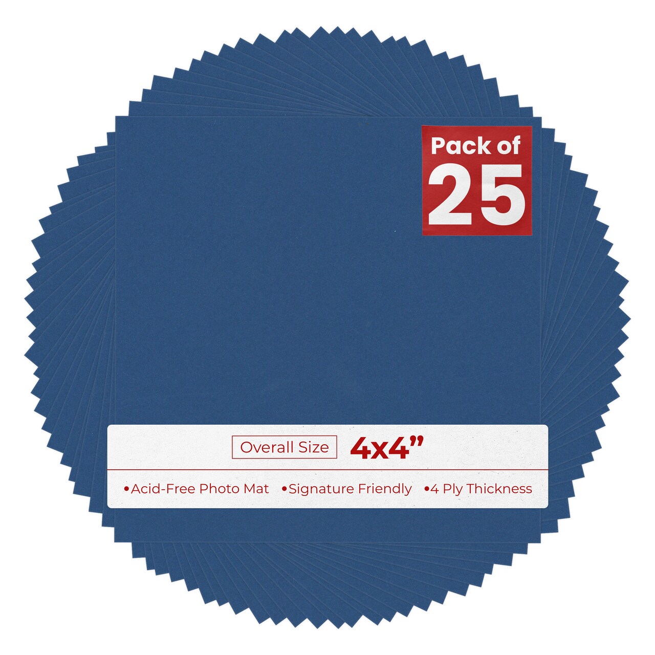 Bottle Blue 4x4 Inch Uncut Mat Board - Blank Sheets, No Opening